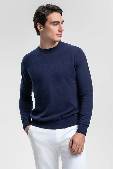 Джемпер из хлопка Пима, цвет Синий темный