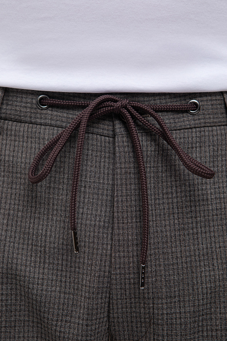 Брюки из шерсти коричневого цвета, цвет Коричневый