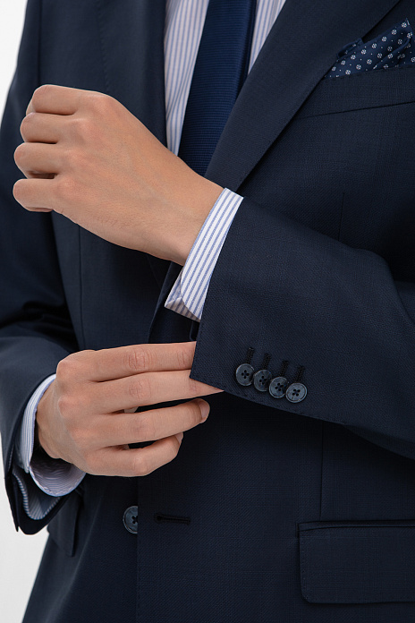 Пиджак из шерсти, устойчивой к сминанию, цвет Синий темный