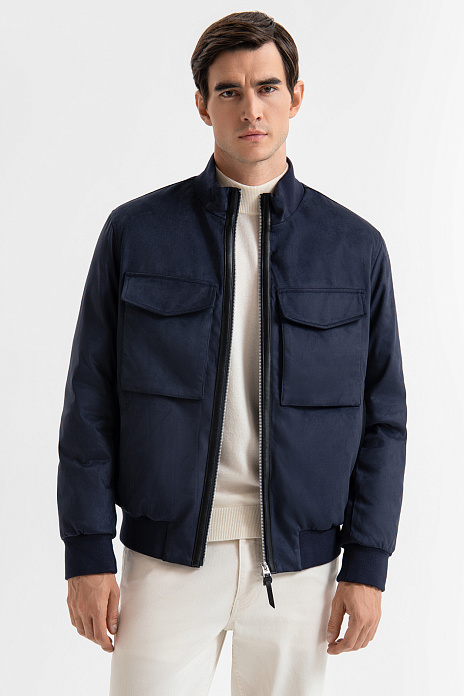 Куртка из алькантары, лимитированная коллекция, цвет Синий темный