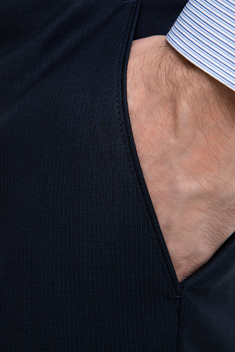 Брюки из шерсти из шерсти, устойчивой к сминанию, цвет Синий темный