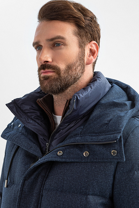 Пуховик с водоотталкивающей обработкой, цвет Синий темный