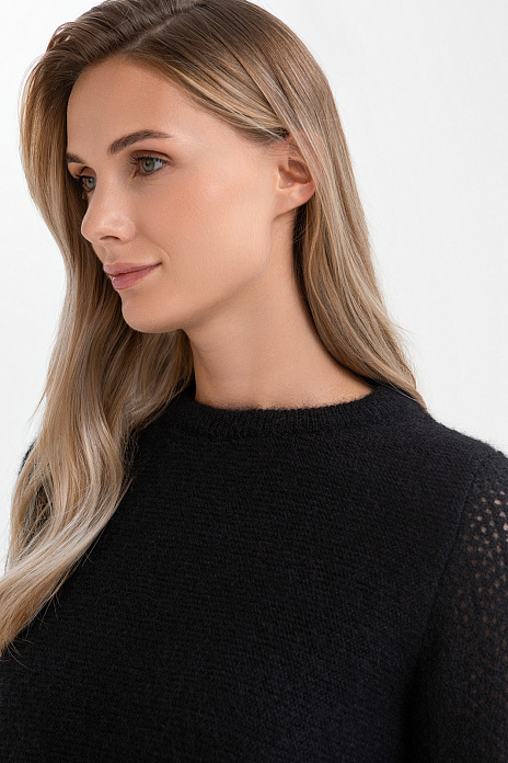 Джемпер из шелка, мохера и шерсти альпаки, цвет Черный