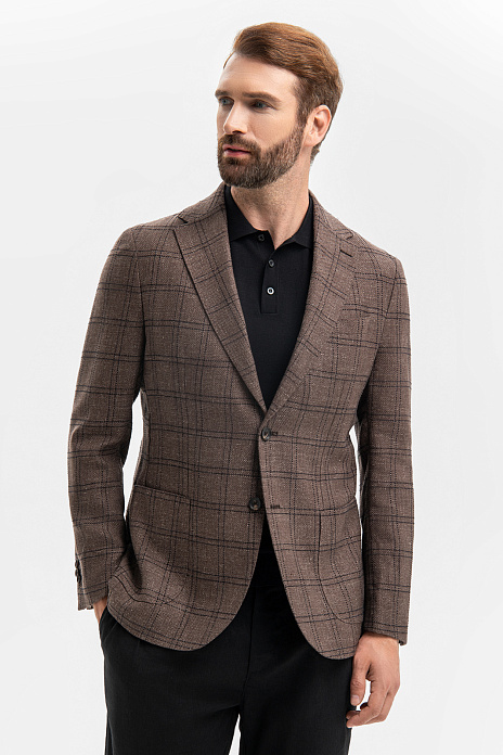 Пиджак Limited edition из шерсти, льна и хлопка, цвет Коричневый