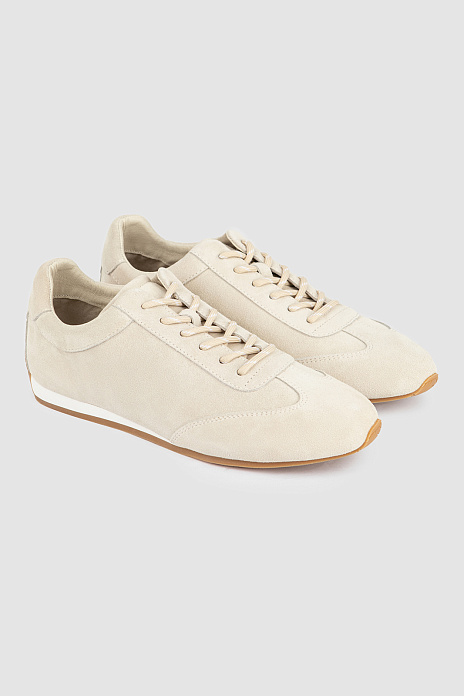 Кеды из натуральной замши, цвет Бежевый светлый