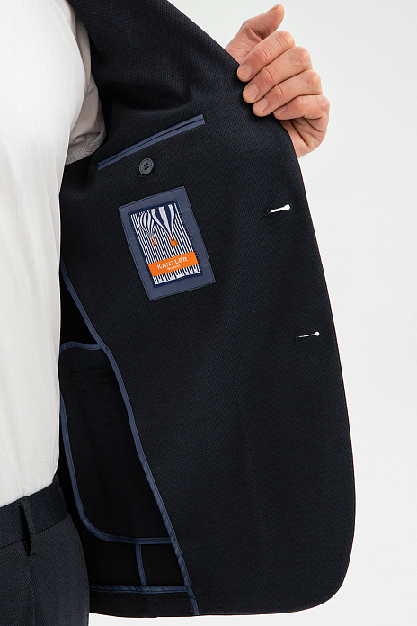 Пиджак однобортный из трикотажной ткани, цвет Синий темный