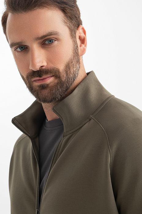 Толстовка из хлопка цвета хаки, цвет Хаки