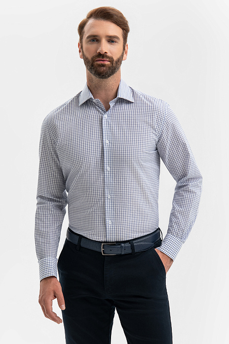 Сорочка из хлопка и льна, цвет Голубой