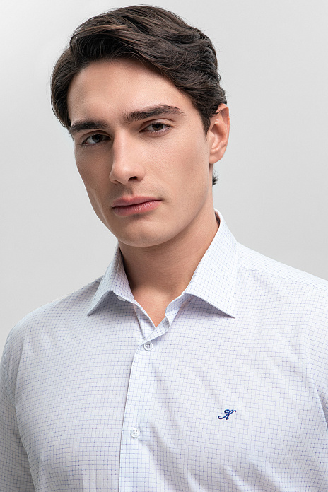 Сорочка с коротким рукавом из итальянской ткани Canclini, цвет Белый