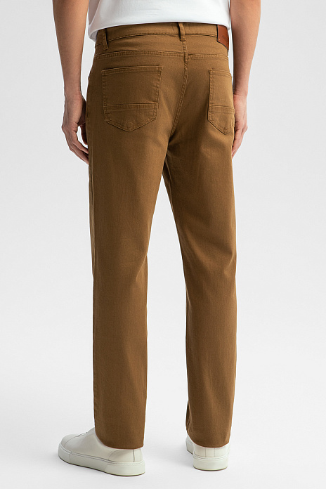 Брюки из хлопка, цвет Коричневый светлый