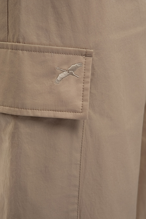 Бежевые хлопковые брюки-карго, цвет Бежевый