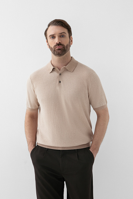 Поло из хлопка, цвет Бежевый