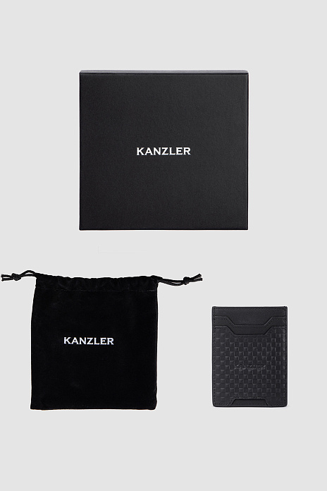 Картхолдер из натуральной кожи и замши, цвет Черный