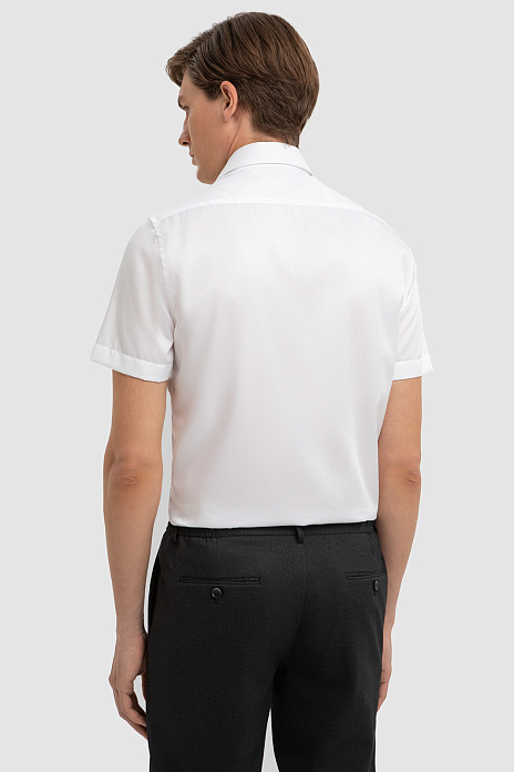 Сорочка с коротким рукавом из хлопка, свободный фасон, цвет Белый