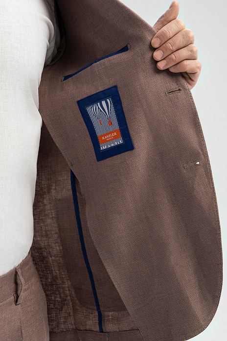 Пиджак изо льна, цвет Коричневый
