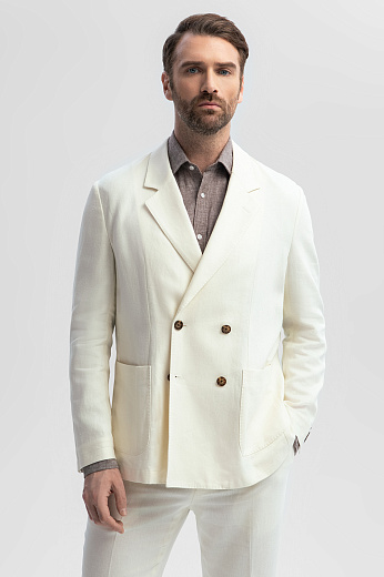 Пиджак двубортный изо льна и тенсела
