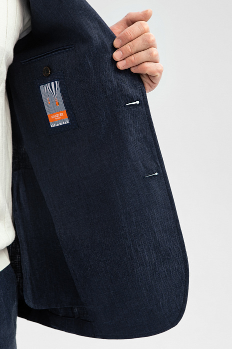 Пиджак изо льна, цвет Синий темный