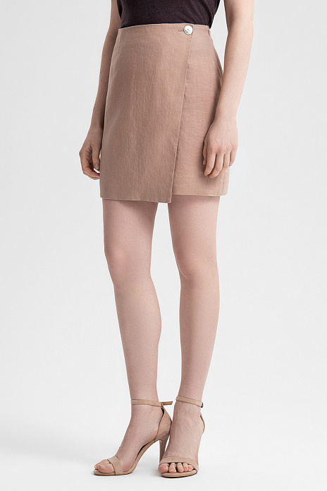 Юбка изо льна, цвет Пудровый