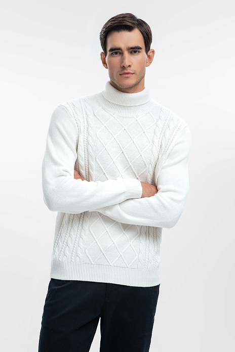 Водолазка из хлопка и кашемира, цвет Белый