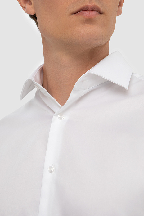 Сорочка с коротким рукавом из хлопка, свободный фасон, цвет Белый