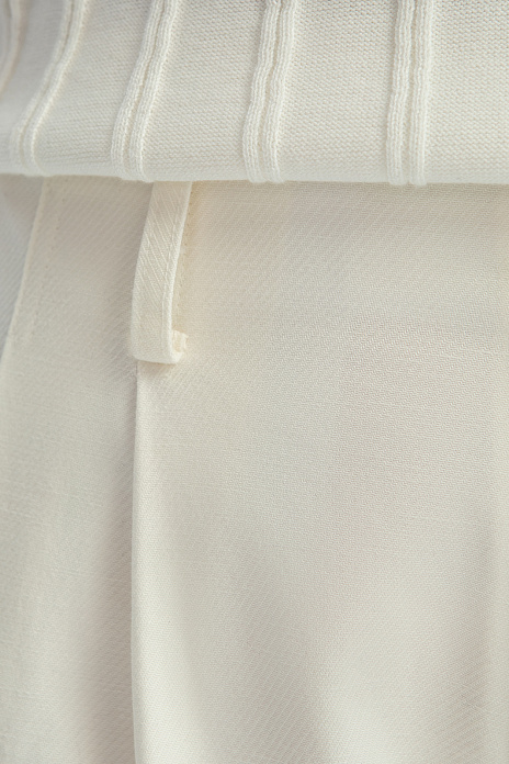 Брюки палаццо из тенсела и хлопка, цвет Белый