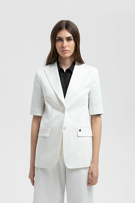 Пиджак из хлопка и тенсела, цвет Белый