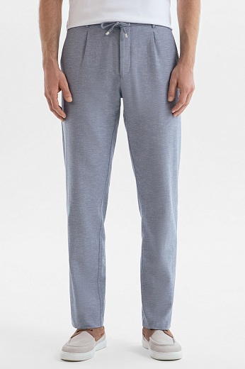 Брюки из хлопка и льна на кулиске