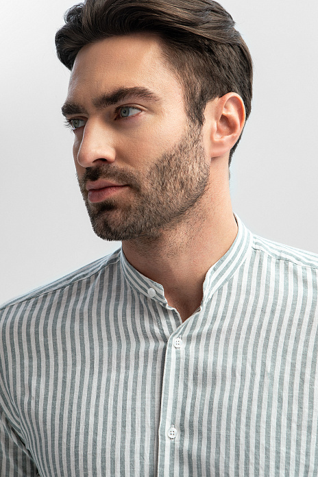 Сорочка изо льна и хлопка, цвет Зеленый