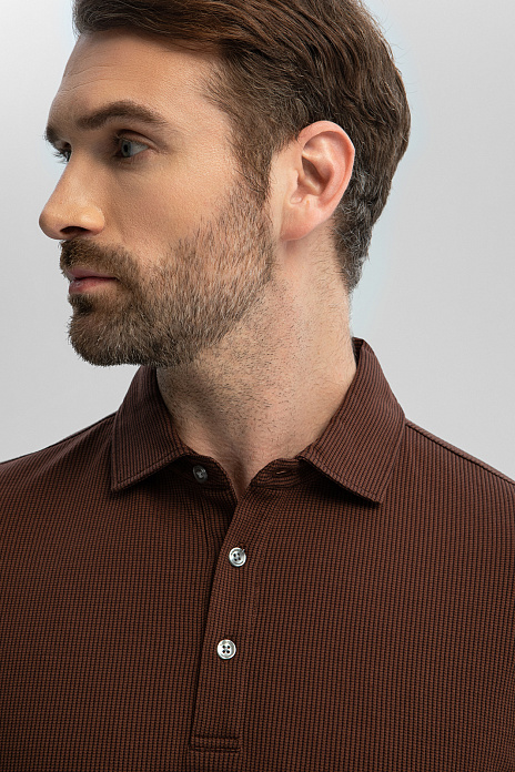Поло из мерсеризованного хлопка, цвет Коричневый