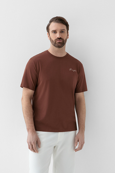 Футболка из хлопка, цвет Коричневый