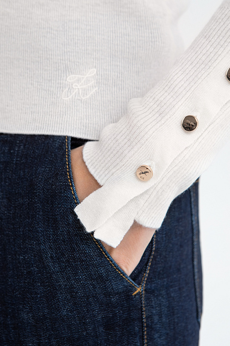 Водолазка из шерсти, цвет Бежевый светлый