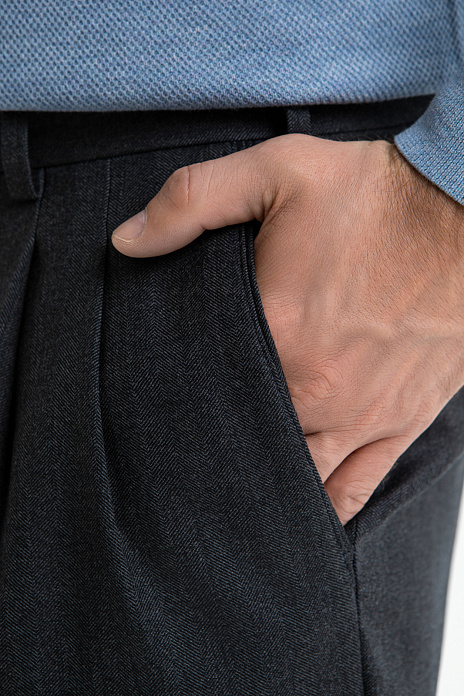 Брюки из шерсти, устойчивой к сминанию и загрязнениям, цвет Синий темный