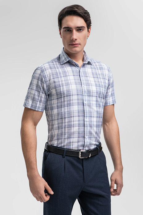 Сорочка с коротким рукавом из австрийской ткани Getzner, цвет Белый