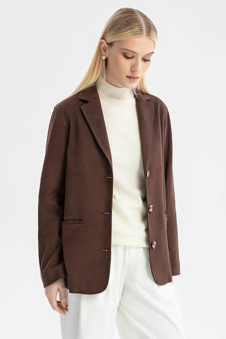 Пиджак из алькантары, цвет Коричневый
