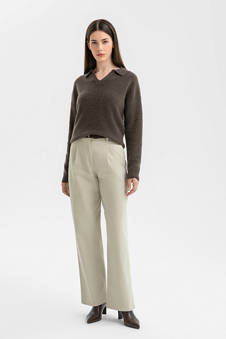 Брюки из хлопка, цвет Бежевый светлый