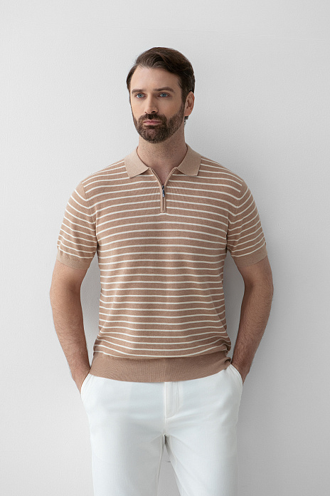 Поло из хлопка Пима, цвет Бежевый