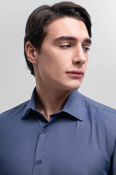 Сорочка из хлопка, цвет Синий темный