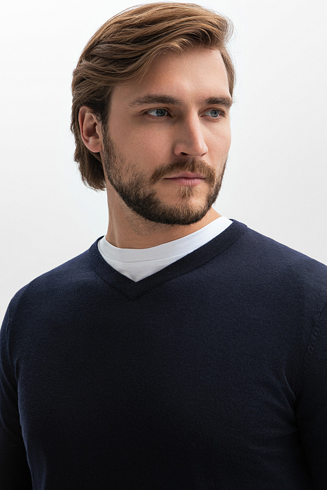 Джемпер из шерсти и кашемира, цвет Синий темный