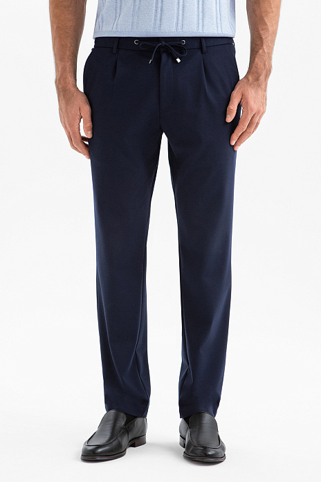 Брюки на кулиске, цвет Синий темный