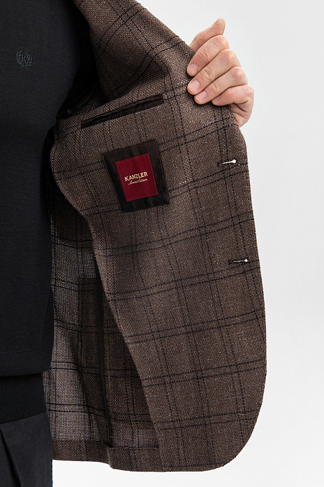 Пиджак Limited edition из шерсти, льна и хлопка, цвет Коричневый